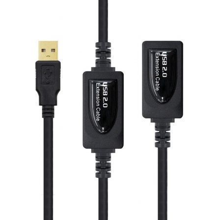 Nanocable 10.01.0213 Cable Prolongador USB 2.0 Macho a Hembra 15m Negro